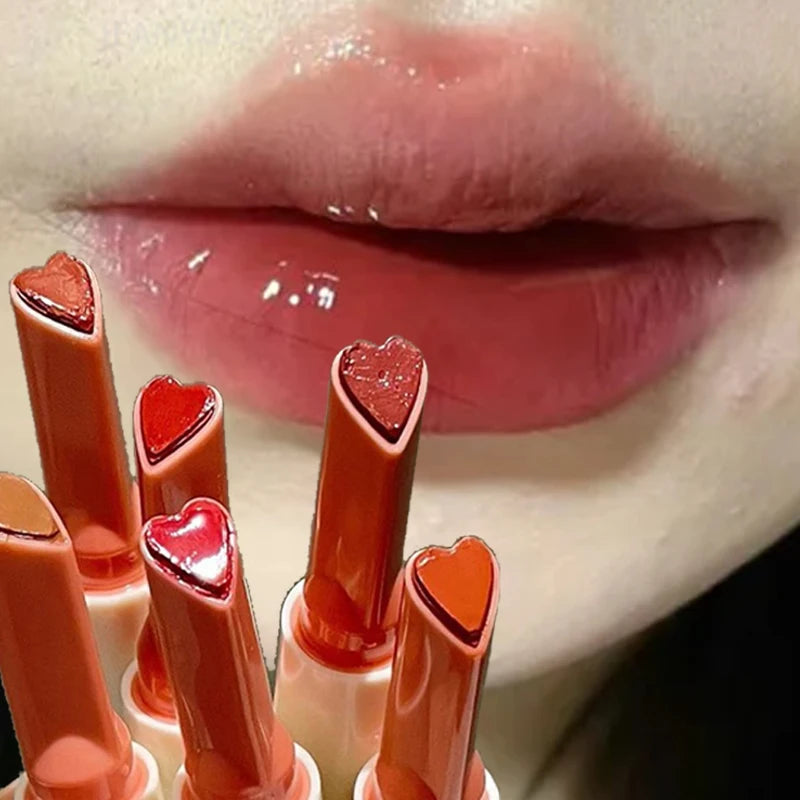 Mirror Glass Solid Lip Glaze Moisturizing Heart Shape Water Light
