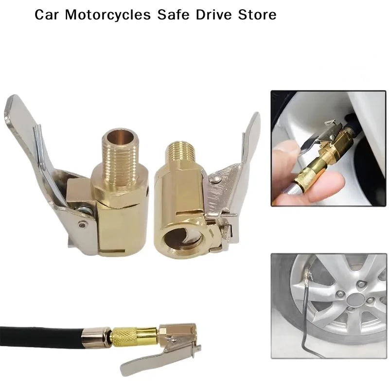 CMCar Tire Air Chuck Inflator Pump Valve Connector Clip-on Adapter