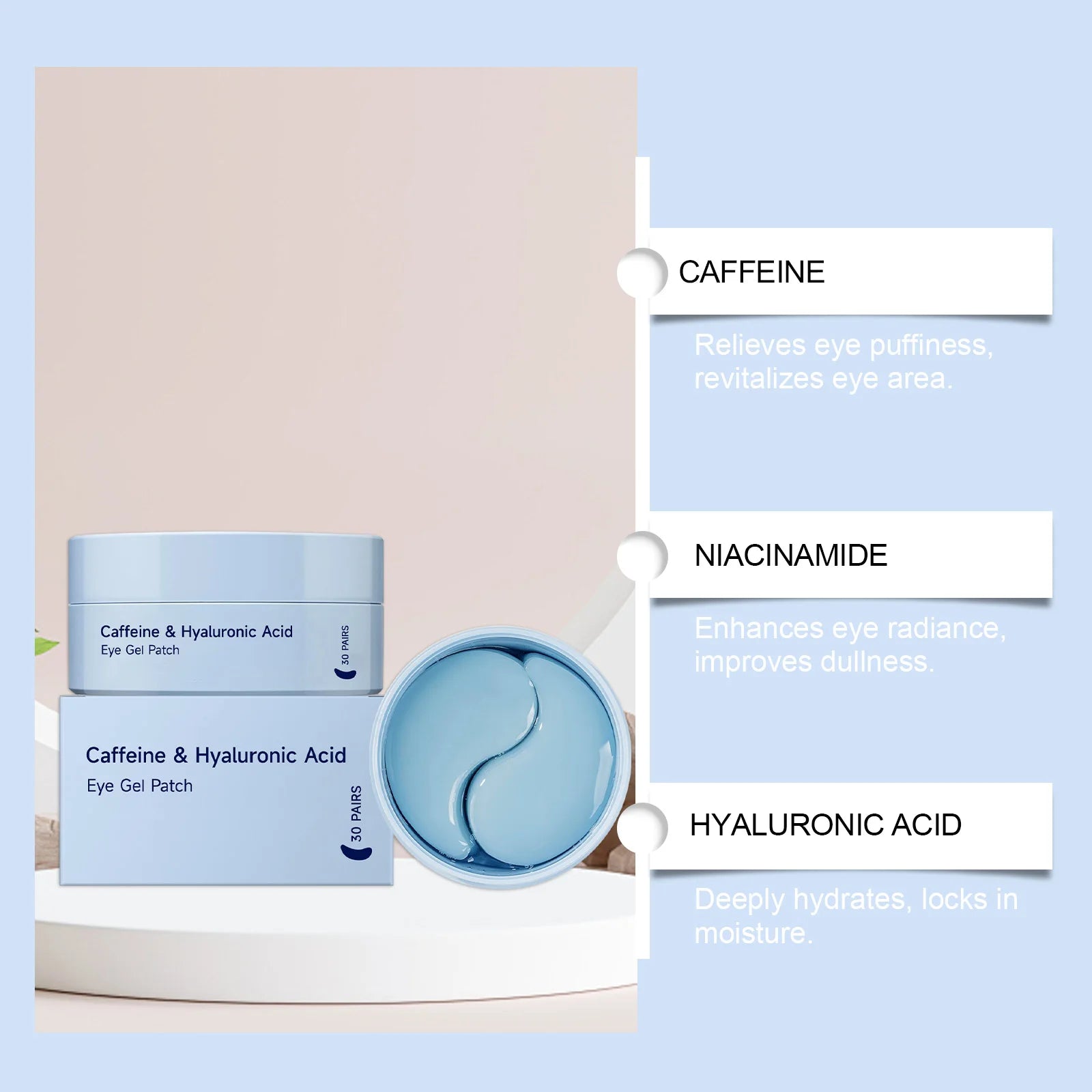 Coffee Eye Care Products Eye Cream with Roller Moisturizing Eye Mask Anti-Dark Circles Eye Serum for Puffiness Firming Hydration Zpaxo
