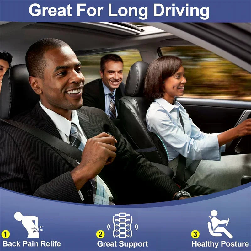 Memory Foam Lumbar Support Pillow – Office Chair & Car Seat