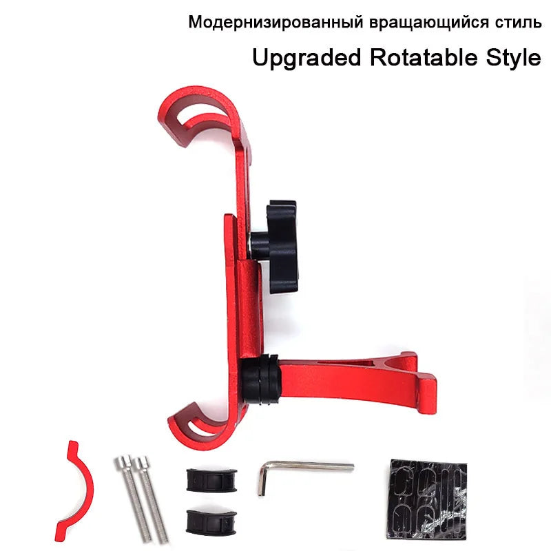 Bicycle Mobile Phone Bracket Aluminum Alloy Electric Car Motorcycle Zpaxo Rrotatable Red