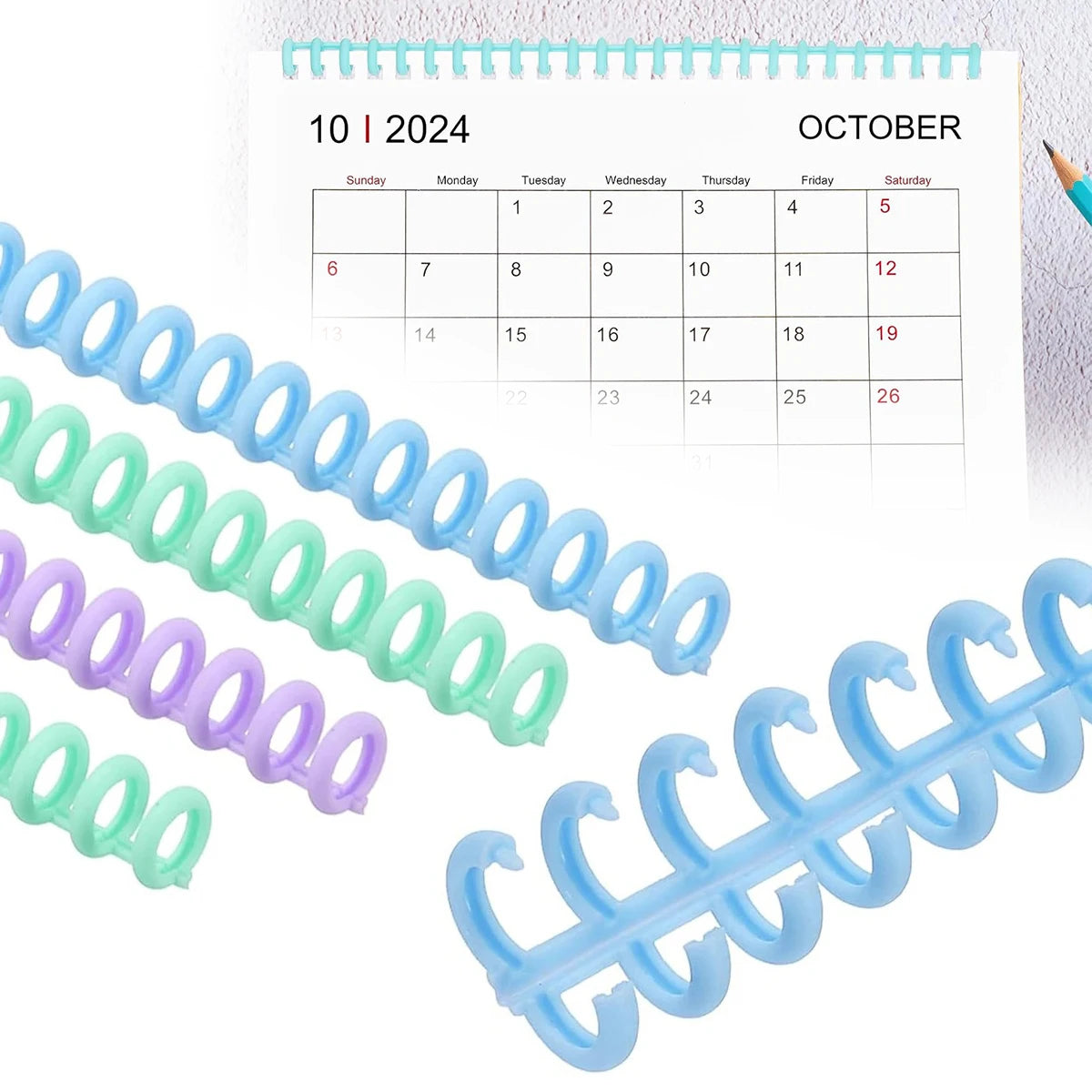 5-Pack 30-Ring Colorful Plastic Comb Binding Spines | Office & School