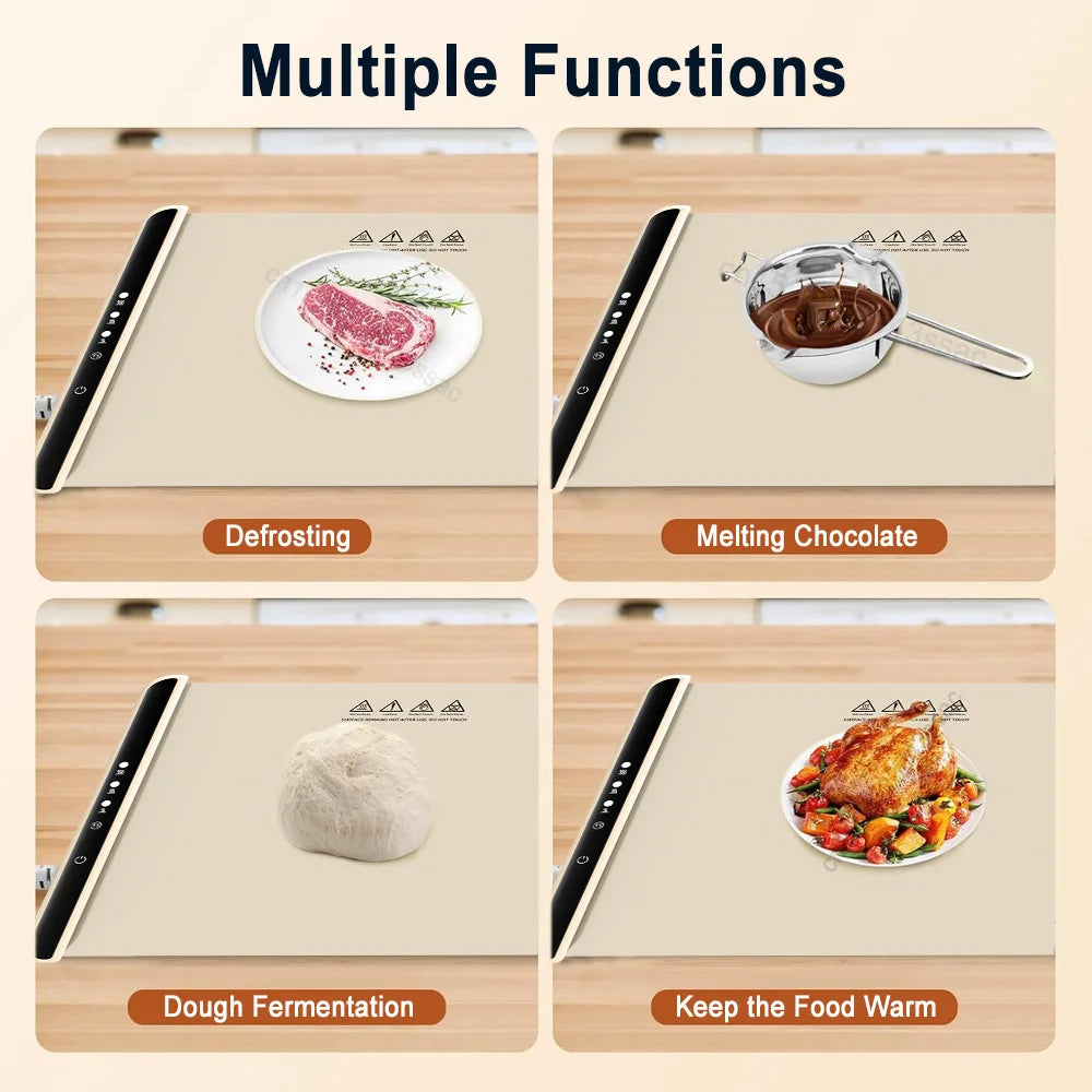 Electric Warming Tray Food Warmer Plate Foldable Portable Smart Fast