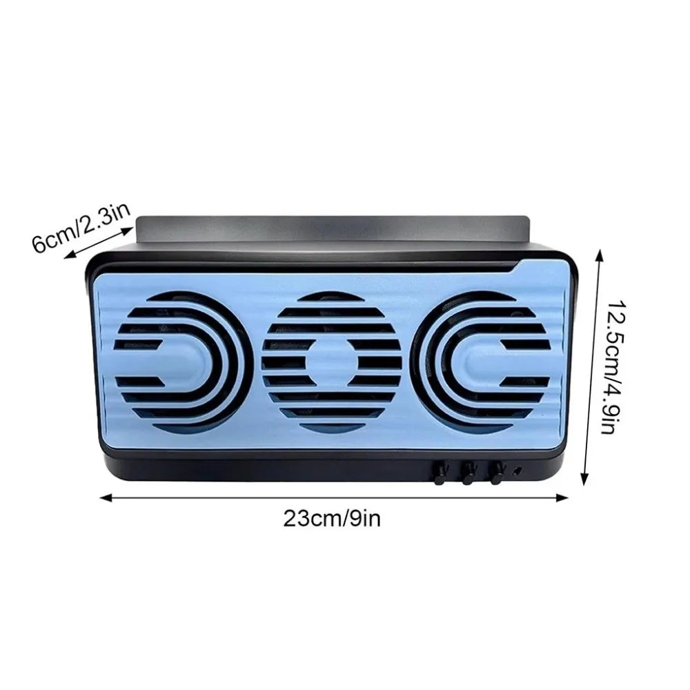 3 Fans Design Auto Window Cooler Solar Powered Promoting Air Zpaxo