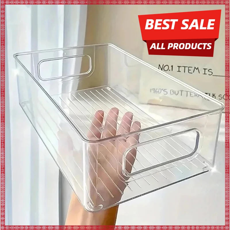 Acrylic Storage Box Desktop Cosmetics Transparent Plastic Box Dormitory Household Facial Mask Skin Box Refrigerator Storage Box Zpaxo