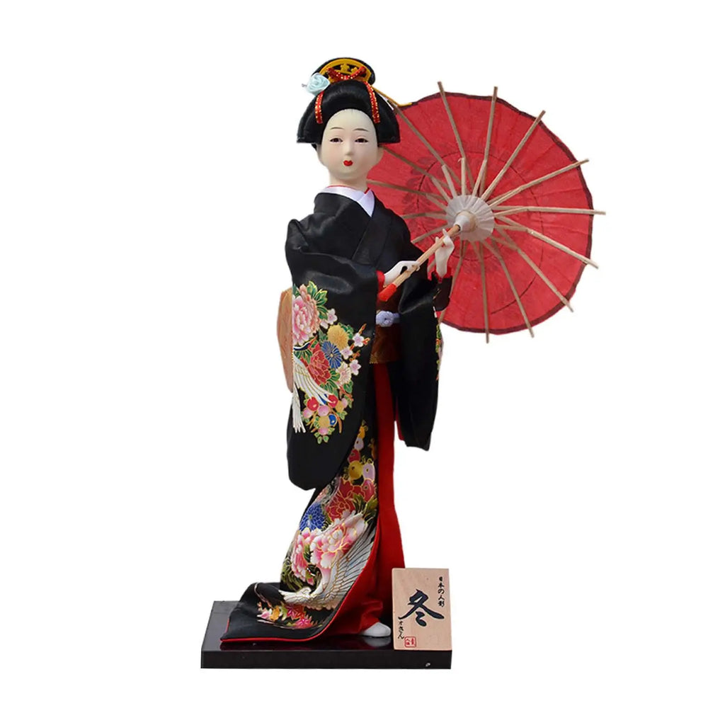 Japanese Geisha Doll Figurine – 12 Inch Kimono Statue Décor Decorative Figurine Zpaxo