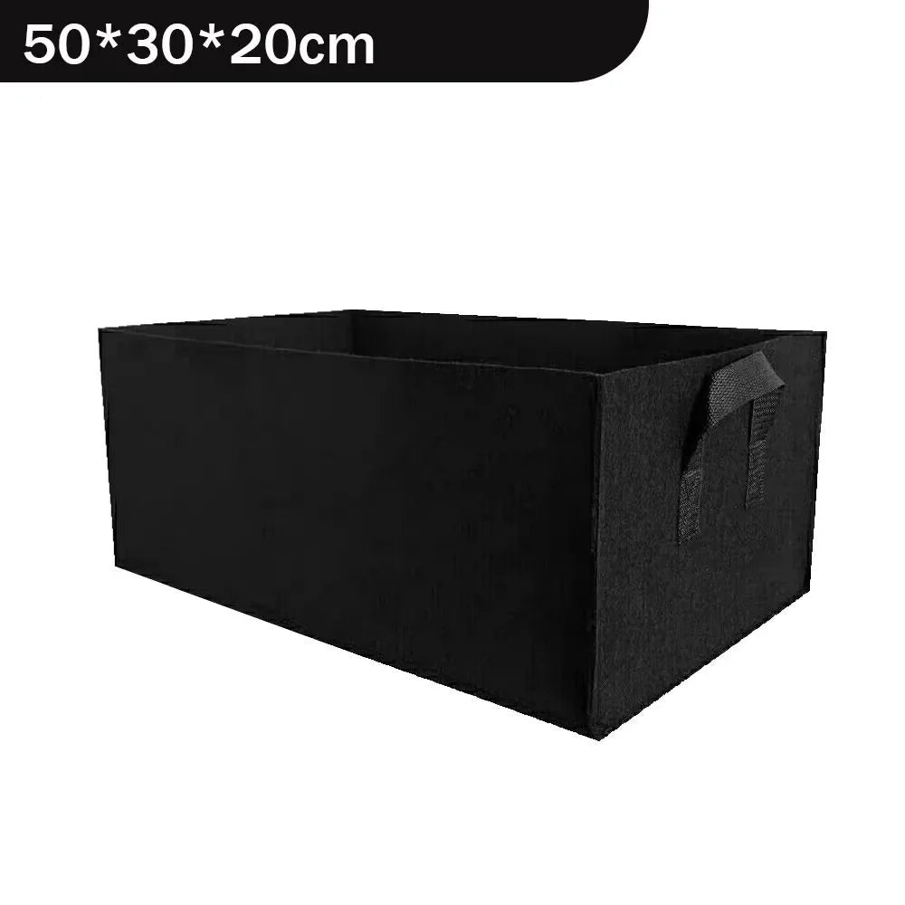 Square Felt Growing Bucket Plant Growth Bag Multi-Functional Vegetable Plant Non-Woven Felt Growing Bag Zpaxo 50x30x20cm