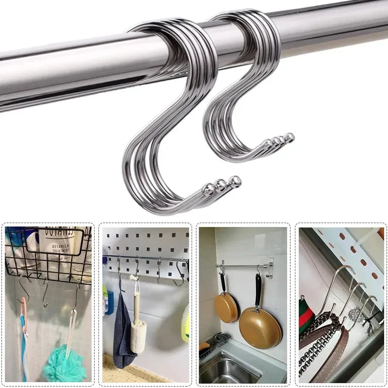 Stainless Steel S-Hooks Multi-Pack | Kitchen Bath & Home Storage