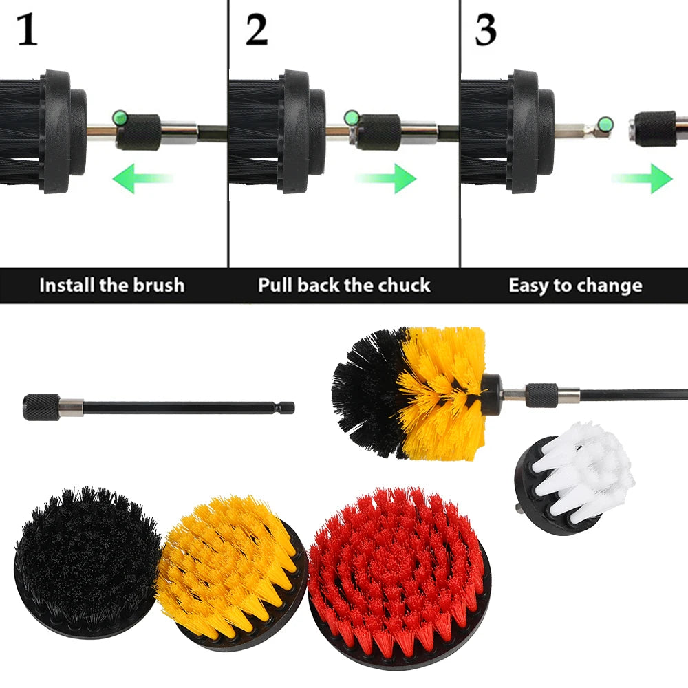 Car Kitchen Bathroom Power Scrubber Electric Drill Brushes