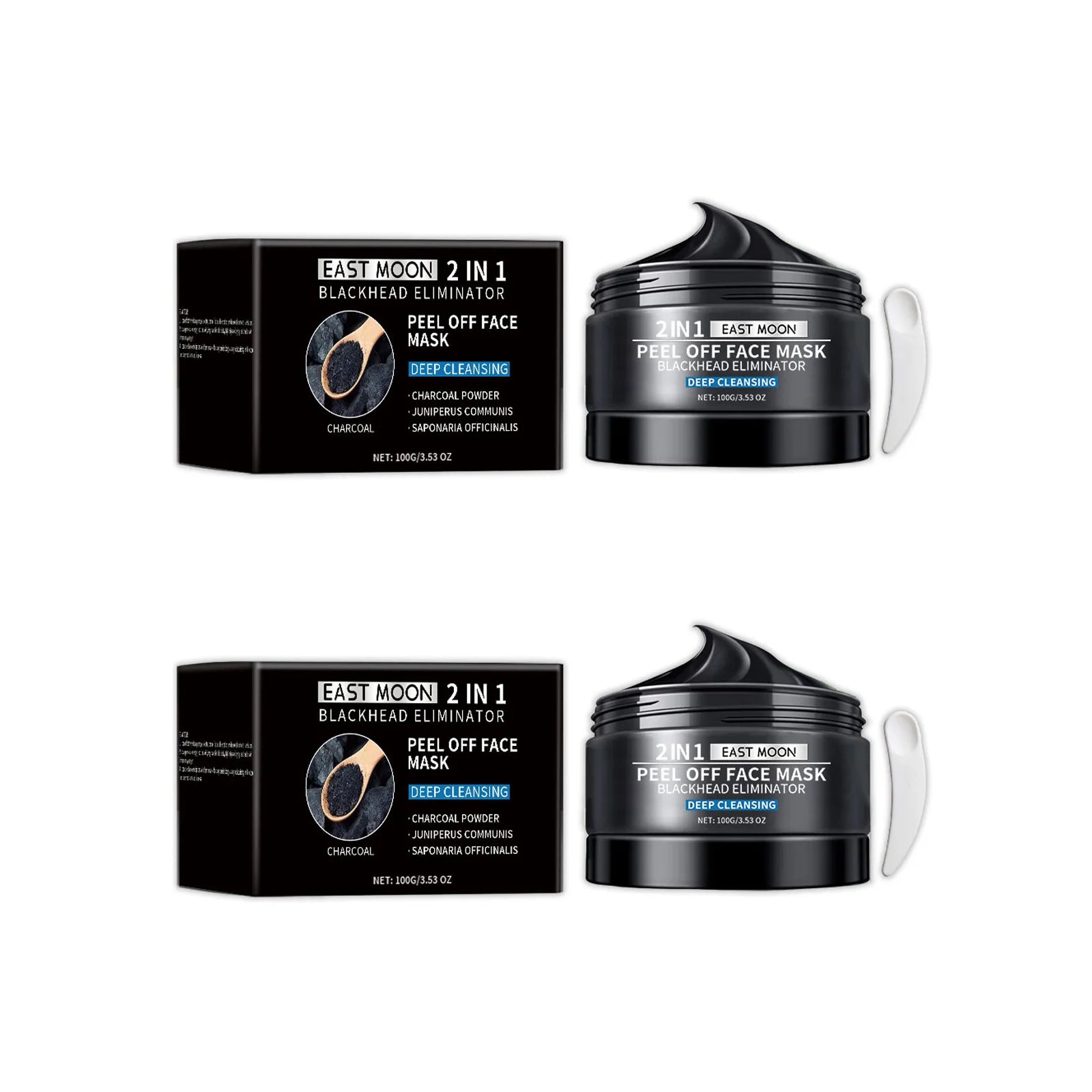 Bamboo Charcoal Blackhead Remover Mask Purifying Shrink Pore Deep Cleansing Oil Control Exfoliator Peel Mud Mask Skin Care Zpaxo 2 x 100g tool boxed