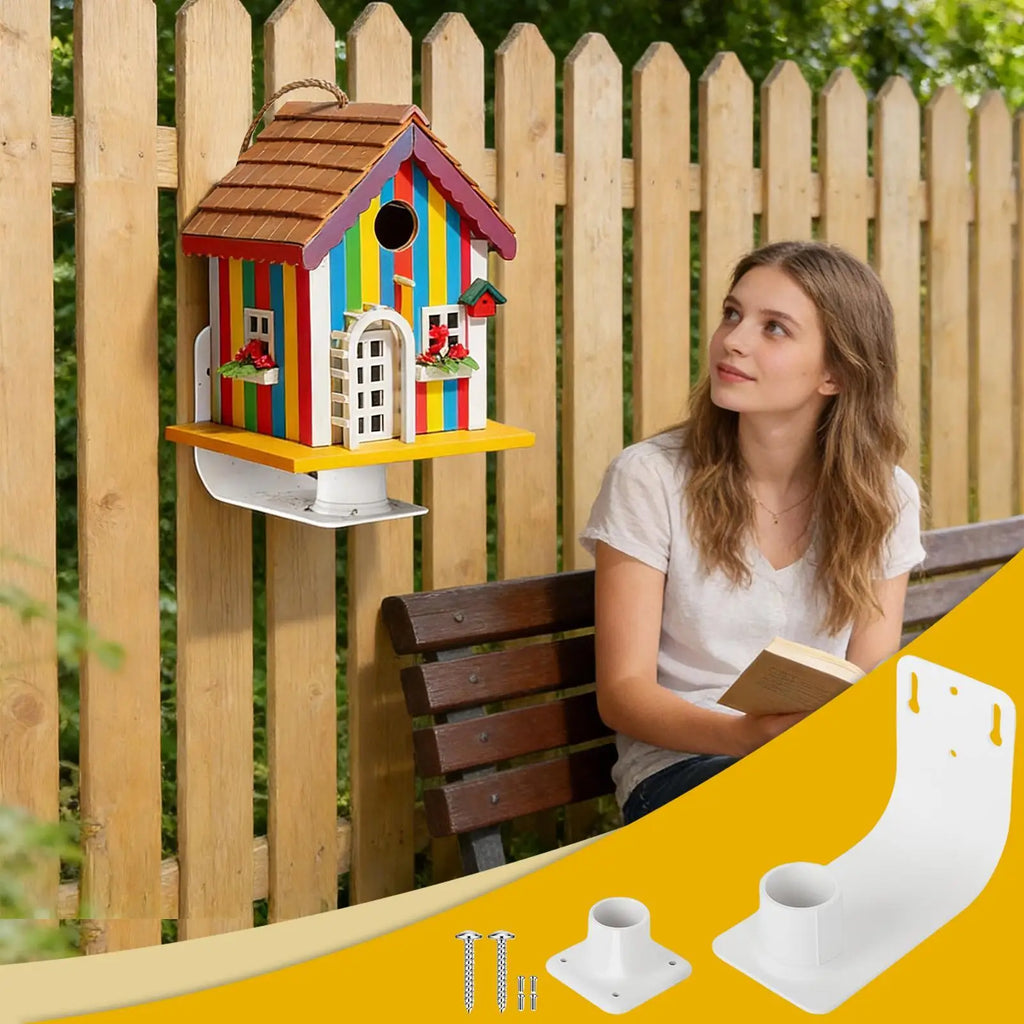 Outside Bird Feeder Stand Rainproof Sun Protection Metal Small Wild