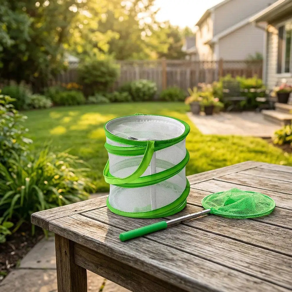 Retractable Kids Insect Butterfly Net & Observation Cage Set Insect Catching Net Zpaxo