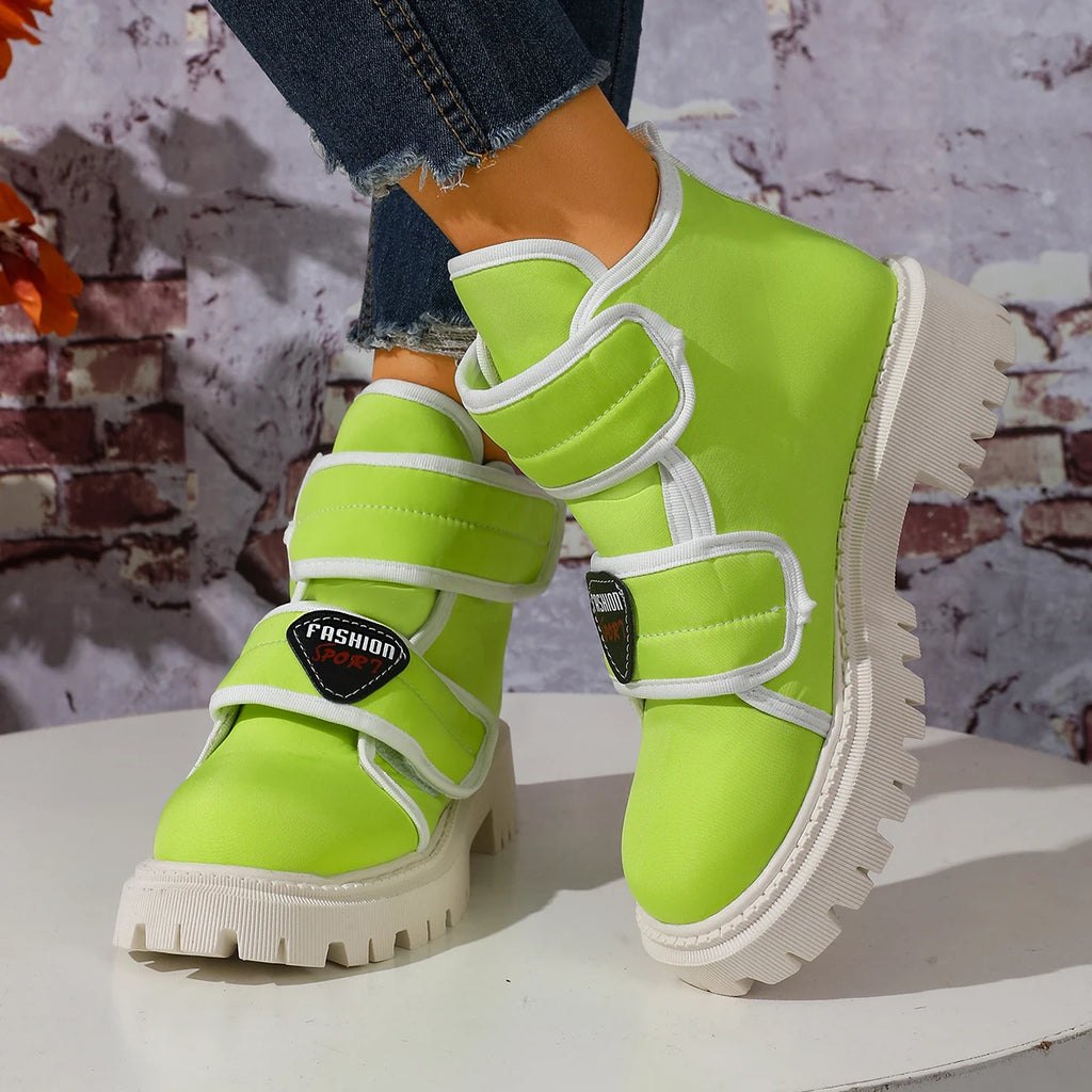 Women Ankle Boots 2025 New Comfortable Sports Shoes for Women Waterproof Outdoor Flats Shoes Winter Autumn Designer Snow Boots Zpaxo