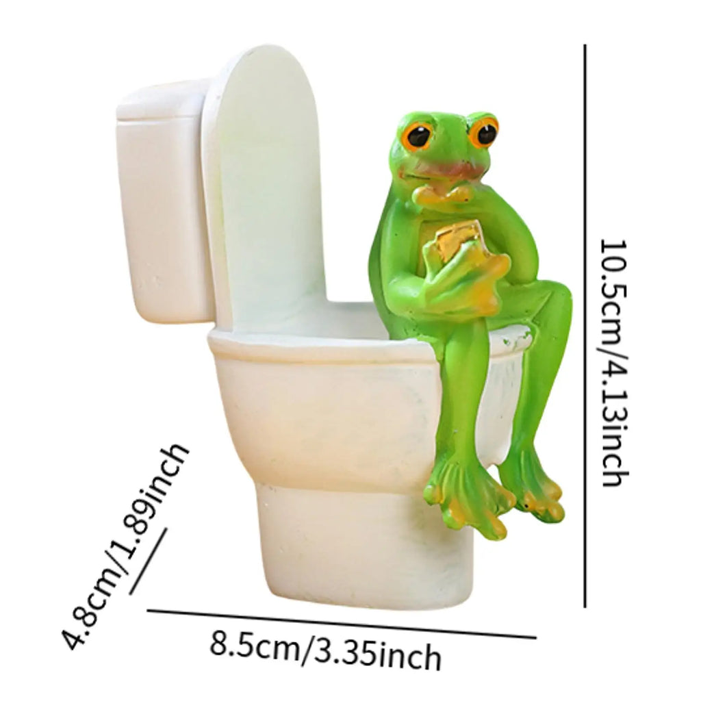 Funny Frog Statue Resin Figurine – Desk & Shelf Decor Resin Figurine Zpaxo with Phone