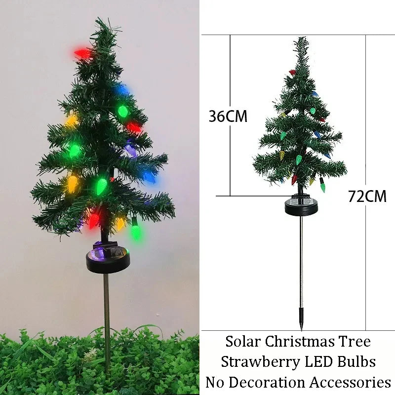 Christmas Tree LED Lights Solar Outdoor Decorative Lawn Garden Lamp Zpaxo Strawberry China Mainland