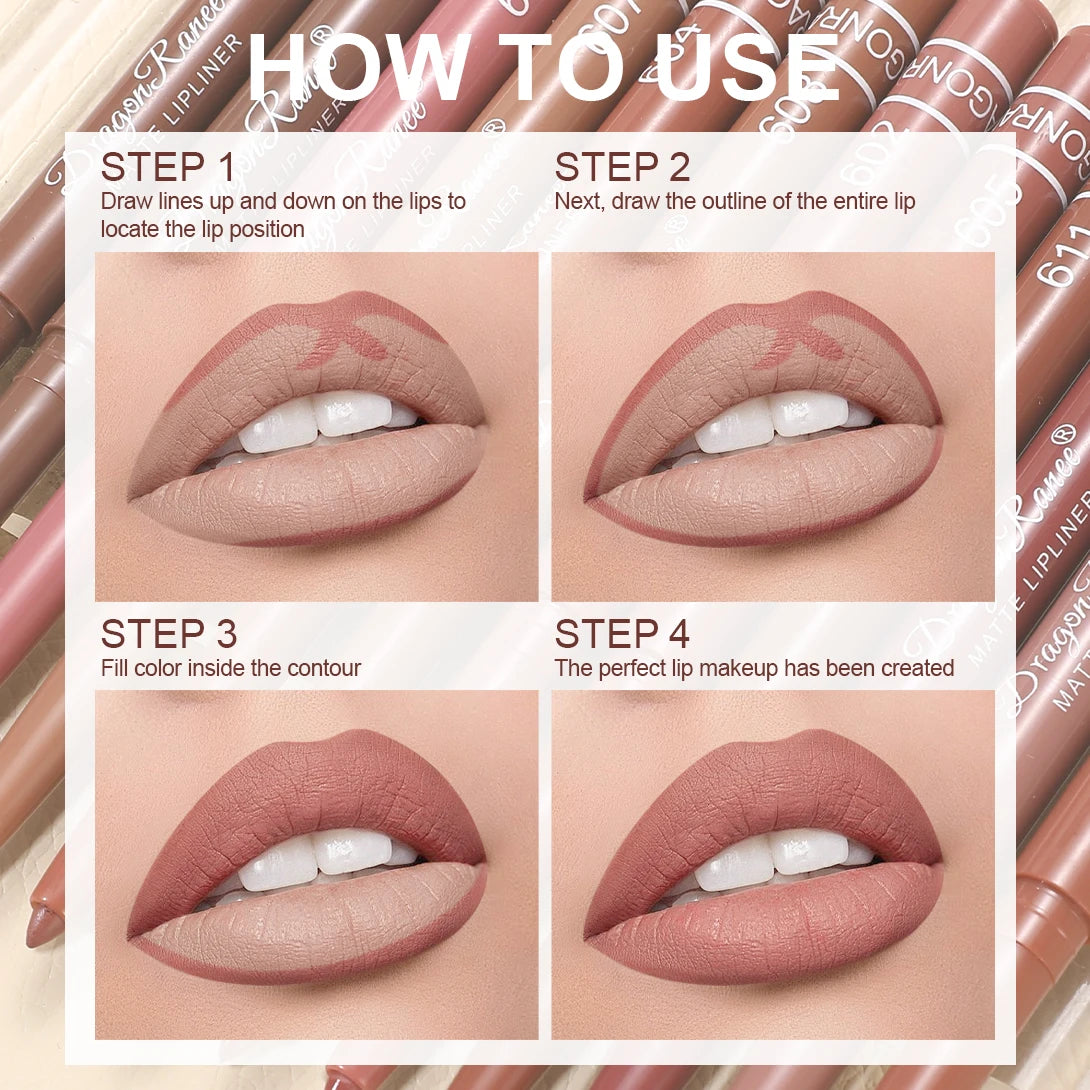 Lip Liner to Outline the Lip Shape, Beginner-Friendly, Natural and Delicate, Waterproof, Matte, Nude Color Lip Liner Zpaxo