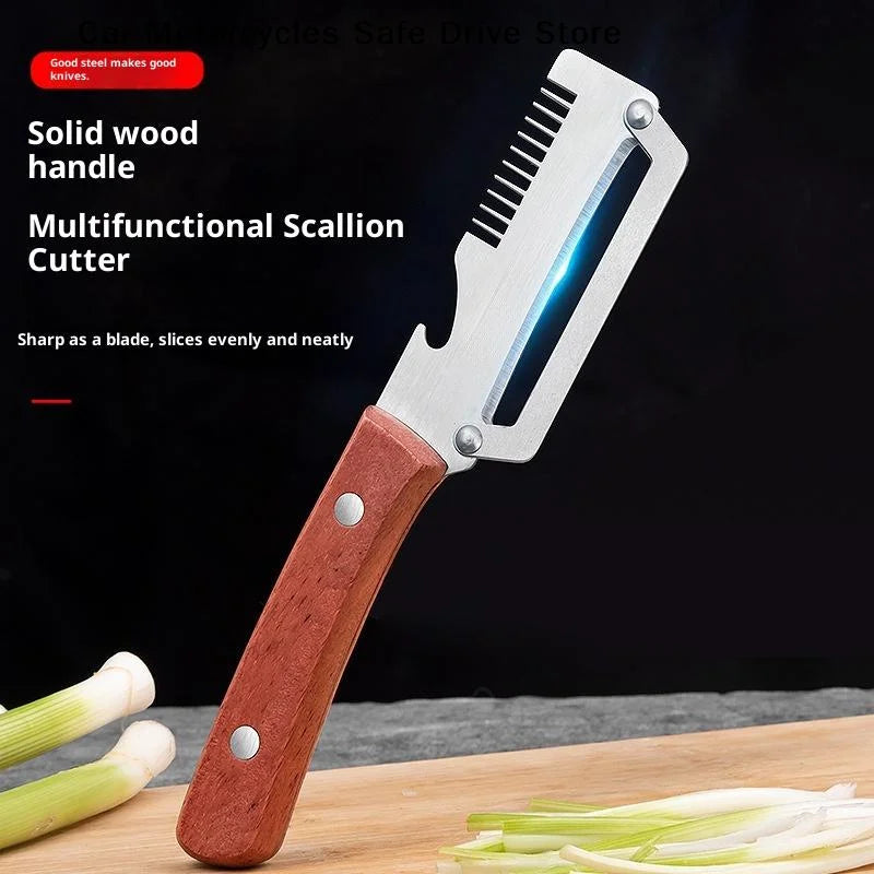CMMultifunctional Stainless Steel Peeler Wooden Handle 3-in-1