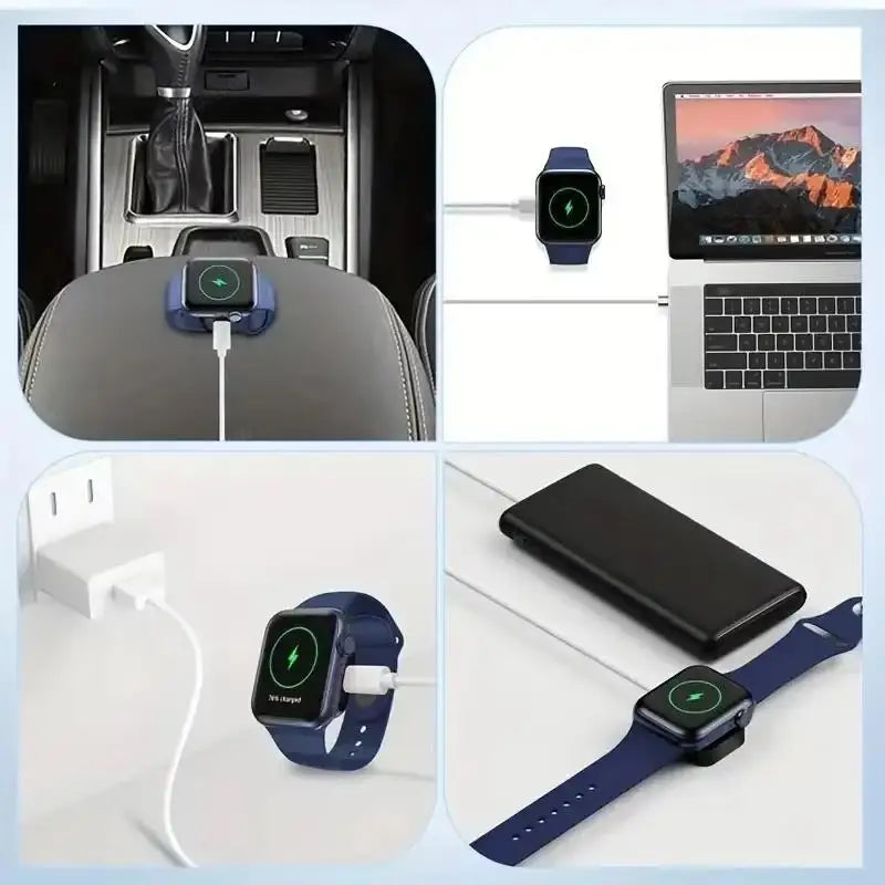 Metal Magnetic For Apple Watch Wireless Charger Smartwatch Charger Apple Watch 9 8 7 6 Type C L Double Port Charger Watch 6 5 4 Zpaxo