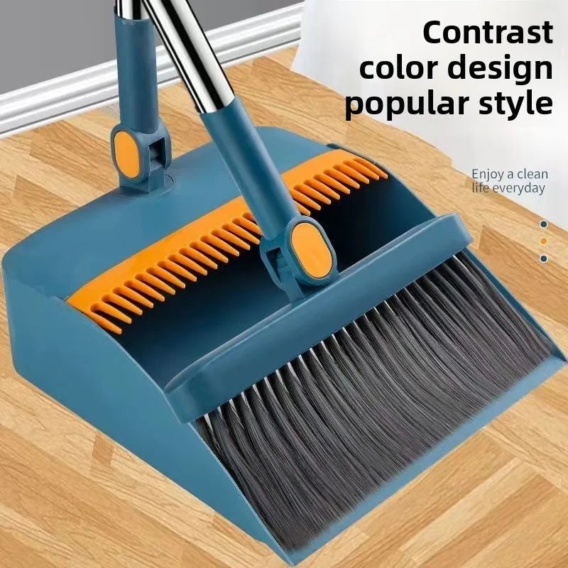 Long Handle Broom & Dustpan Set – Home & Office Sweeping Kit Broom & Dustpan Set Zpaxo