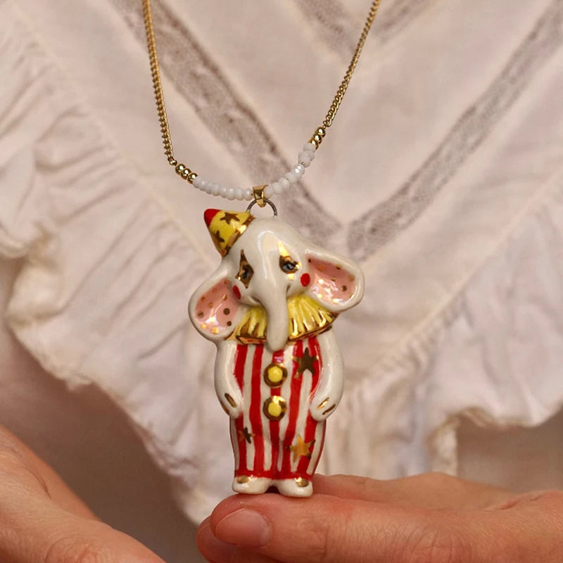 Vintage Cute Cartoon Animal Pendant Necklace Women Retro Fashion Zpaxo A8