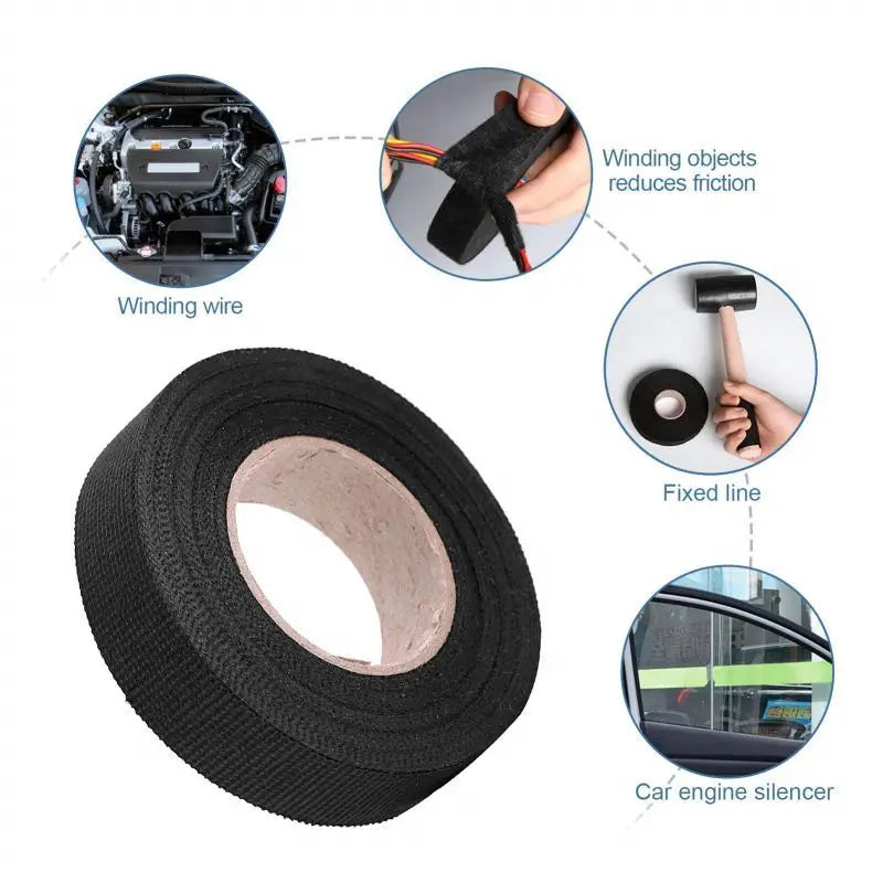 Auto Car Flannel Flannelette Adhesive Tape Wiring Harness Anti Rattle Self Adhesive Felt Tape Auto Repair Tools Zpaxo