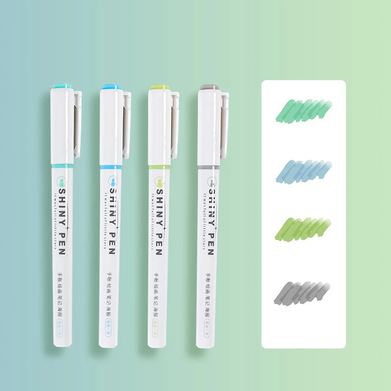 Glitter Shiny Pens Bling Sparkling Highlighter Marker Brush Drawing Zpaxo Green Shiny Pen Set