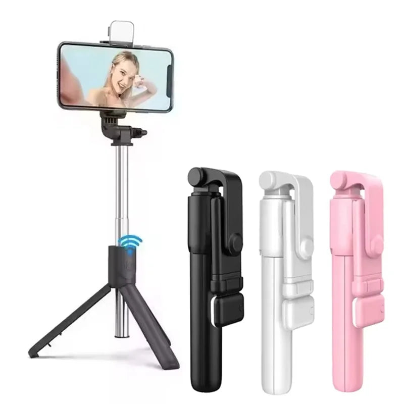 Portable Bluetooth Selfie Stick Tripod Holder Remote Shutter Fill