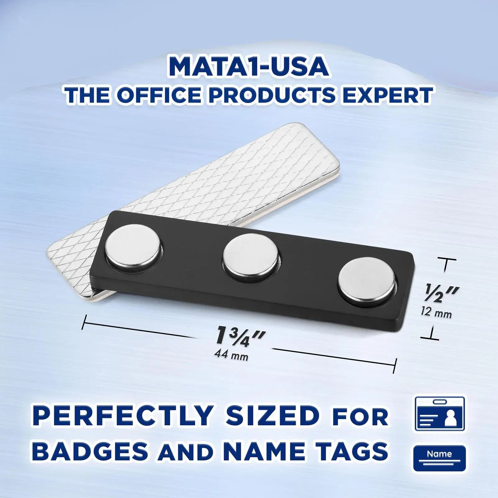 Strong Magnetic Name Tag Badge Metal Fastener ID Cards Durable