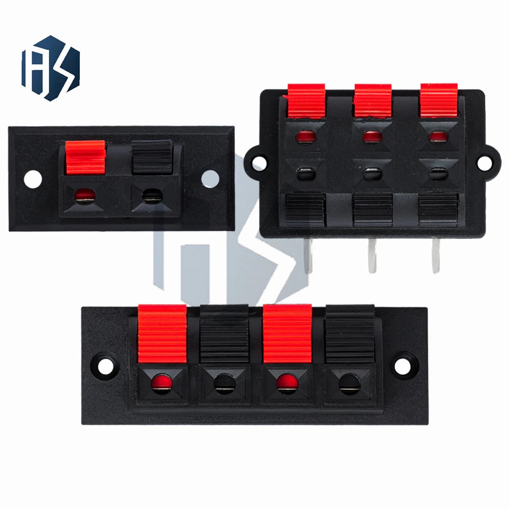 2 4 6-Way Spring-loaded Push-in Terminal Block Quick-release Speaker Zpaxo