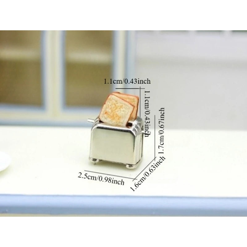 Mini Metal Toaster 1:12 & 1:6 Dollhouse Breakfast Accessory