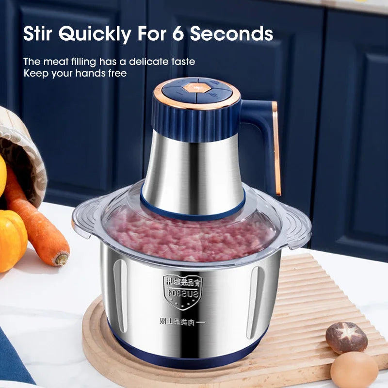High-quality 5L Stainless Steel Electric Meat Grinder Food Grinder Multi-purpose Vegetable Cutter Baby Food Maker Chopper Mincer Zpaxo