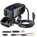 QC+PD 3 0 Motorcycle Dual USB Charger Waterproof DC 12V-24V Power