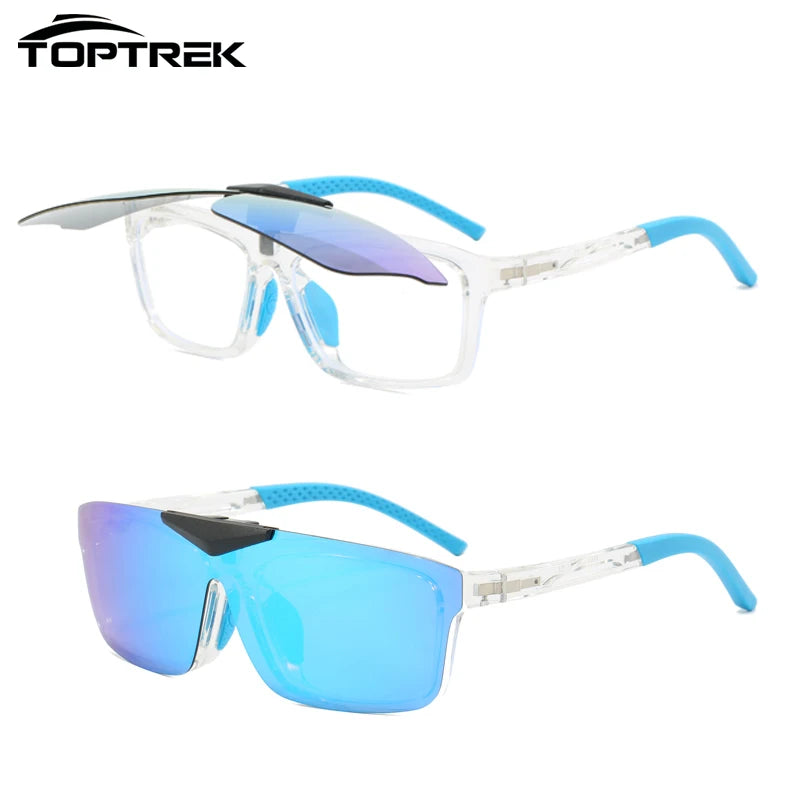 Toptrek Flip Updown Outdoor Sports Cycling Sunglasses Men Male Female Polarized Driving Eyewear UV400 Sun Glasses Women Baseball Zpaxo