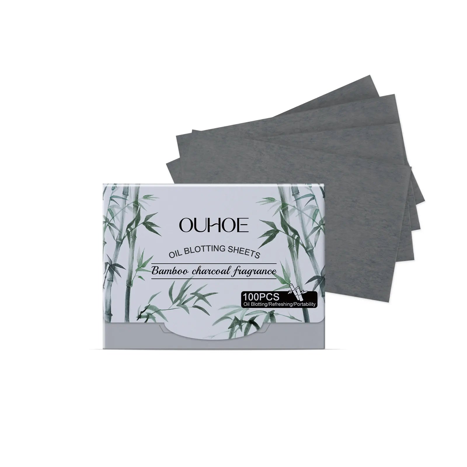 100pcs Bamboo Charcoal Oil Blotting Sheets – Oily Skin Oil Blotting Sheets Zpaxo 100pcs Boxed