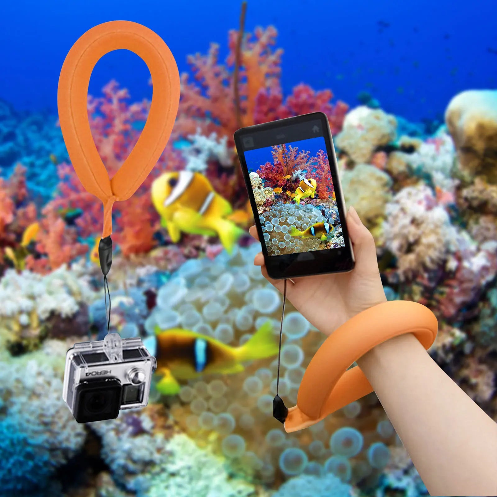 Ajustable Floating Strap Waterproof Camera Cell Phone Float Underwater Wrist Strap For GoPro Accessories Nikon Canon Fujifilm Zpaxo