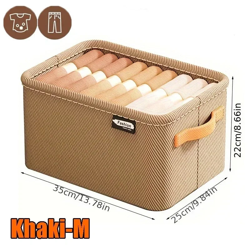 Non-Woven Clothes Storage Box – Wardrobe Drawer Organizer Clothes Storage Box Zpaxo Khaki M