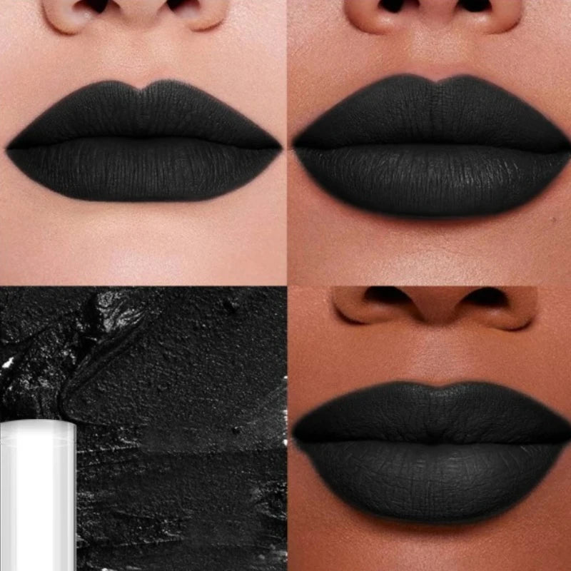 Punk Matte Black Liquid Lipstick Waterproof Long Lasting Party Lip