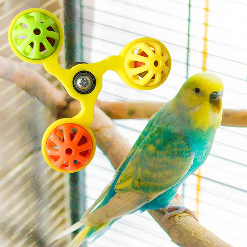 Rotating Windmill Parrot Toy – Bell Bird Cage Enrichment Bird Cage Toy Zpaxo