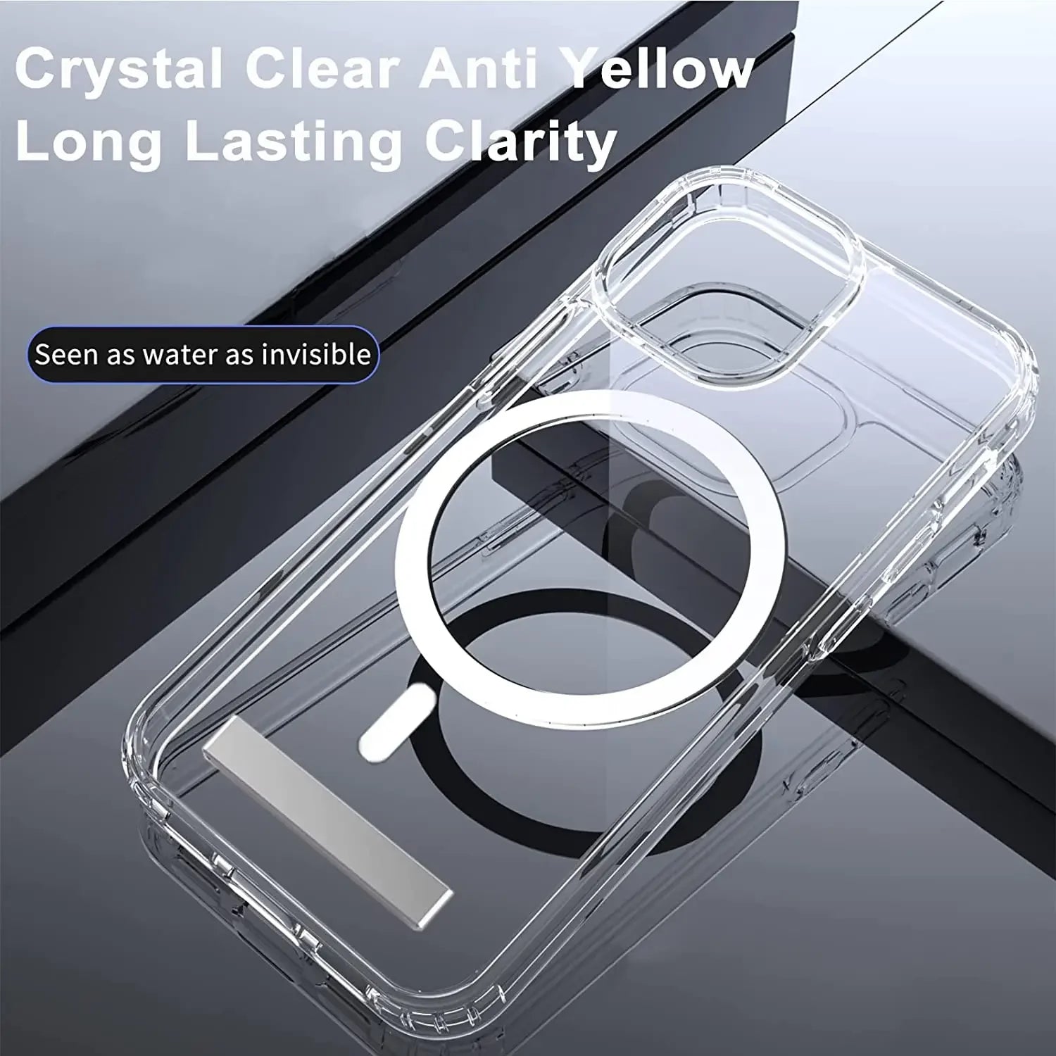 Clear Magnetic Phone Case Kickstand Iphone 17 Max Air 16 15 14 13 12