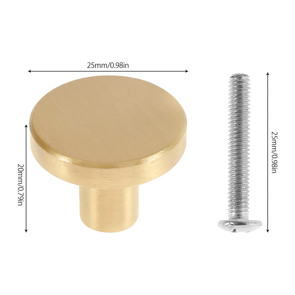 Solid Brass Drawer Knobs 4/8Pcs Antique Design Cupboard Door Cabinet Knob Dresser Single Center Round Pure Copper Handle Knob Zpaxo