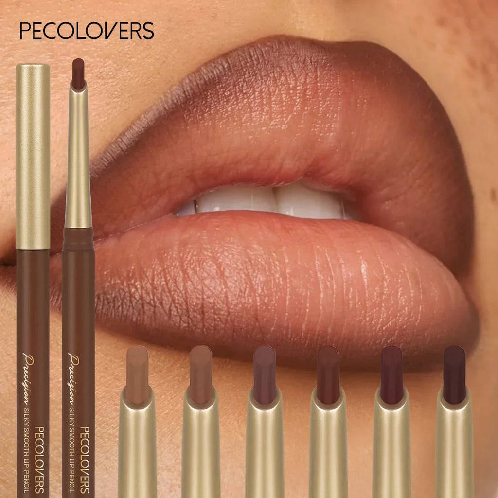 Long-Lasting VelvetLip Liner Pencil Matte Water-resistant Ultra-Fine Smooth for All Skin Tones Brown Mixed Color Zpaxo