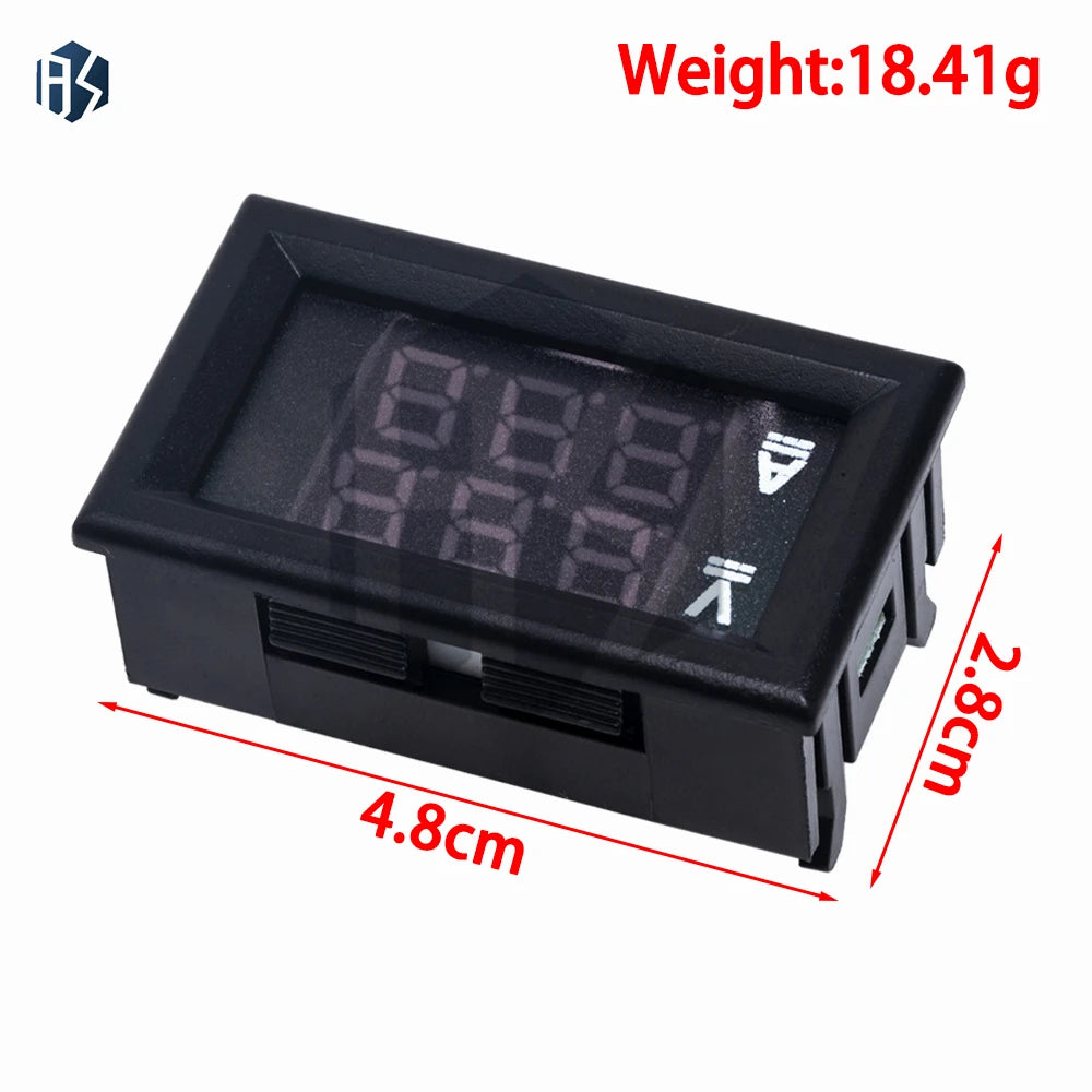 0.28" Red/Blue Dual LED Digital Meter (1PCS): DC 0-100V 10A Voltmeter-Ammeter Panel – For DC Voltage & Current Measurement Zpaxo