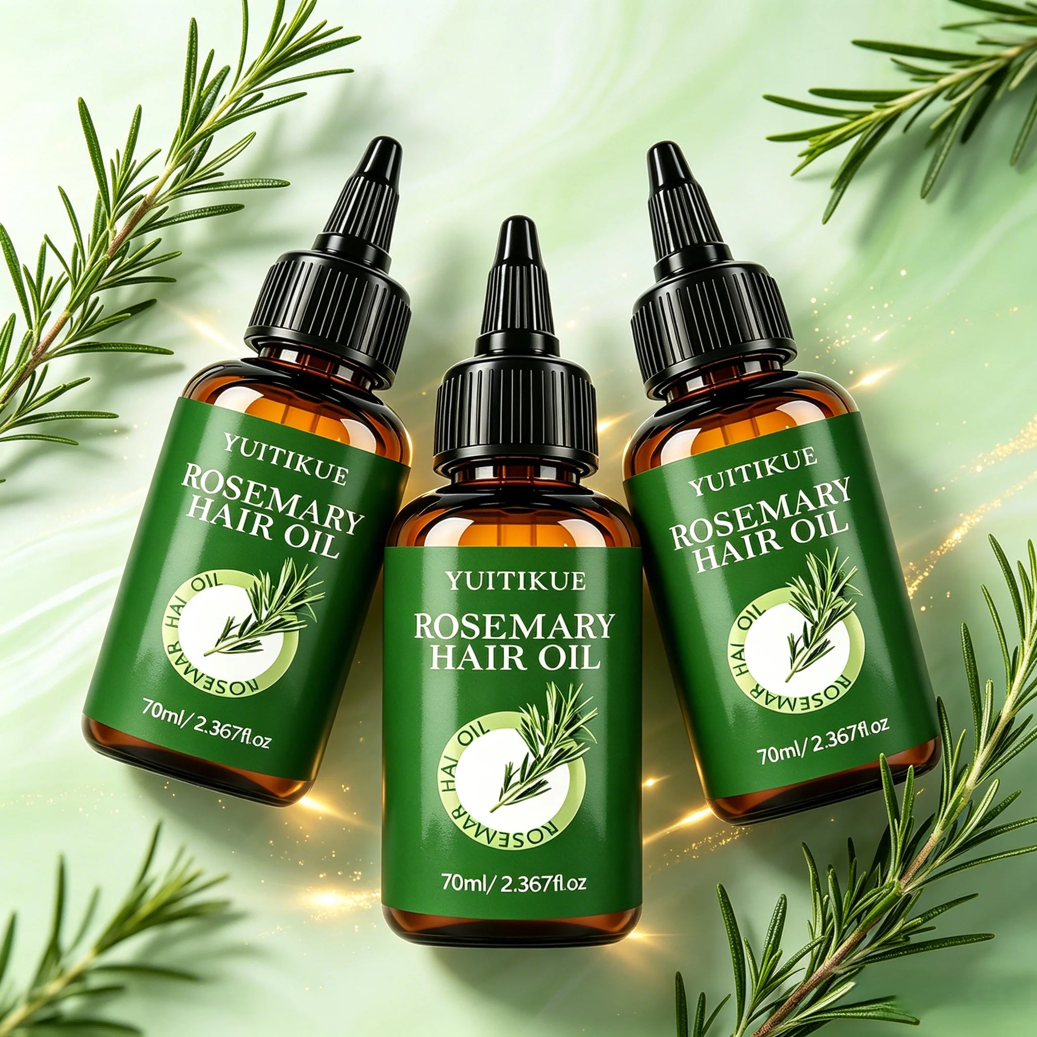 YUITIKUE Rosemary Hair Oil – Nourish Scalp & Reduce Breakage Rosemary Hair Oil Zpaxo 3pc