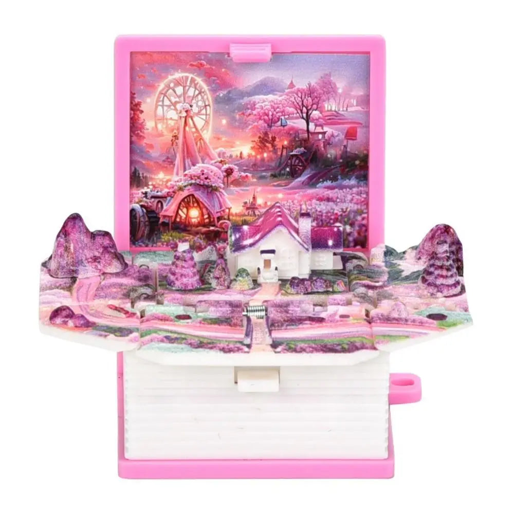 Fashion 3D Mini Fold Book Keychains Plastic Christmas Santa Zpaxo C