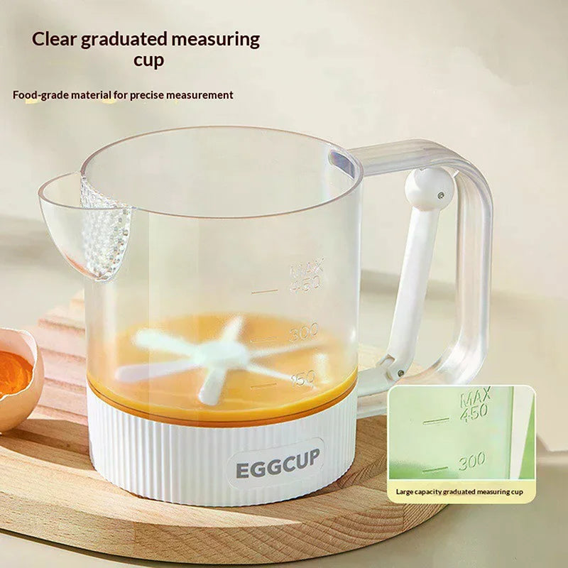 Salad Dressing Shaker Bottle Semi-automatic Stirring Cup Kitchen Egg Zpaxo