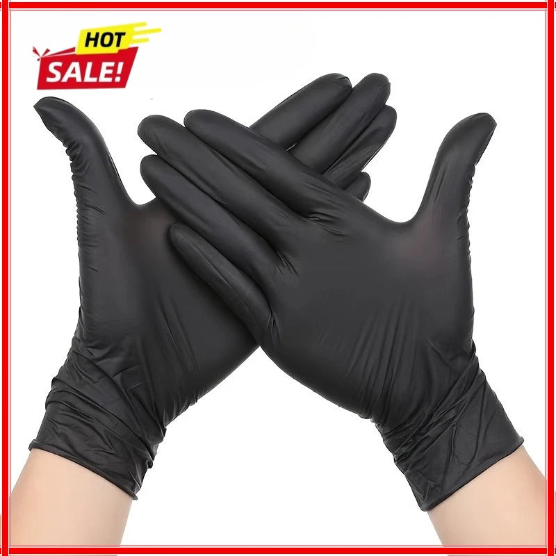 100-Pack Black Nitrile Disposable Gloves – Powder Free Disposable Nitrile Gloves Zpaxo
