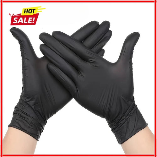 100-Pack Black Nitrile Disposable Gloves – Powder Free Disposable Nitrile Gloves Zpaxo