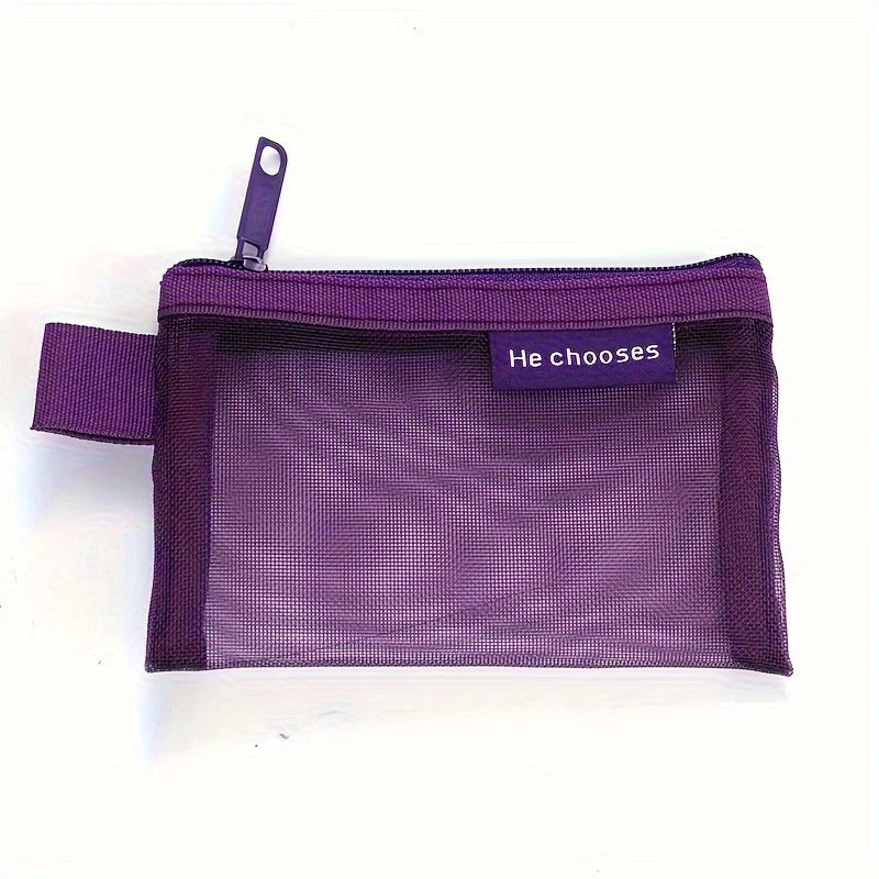 1 Mini Nylon Zipper Pouches Random Packable Lightweight Key Organizer Zpaxo purple