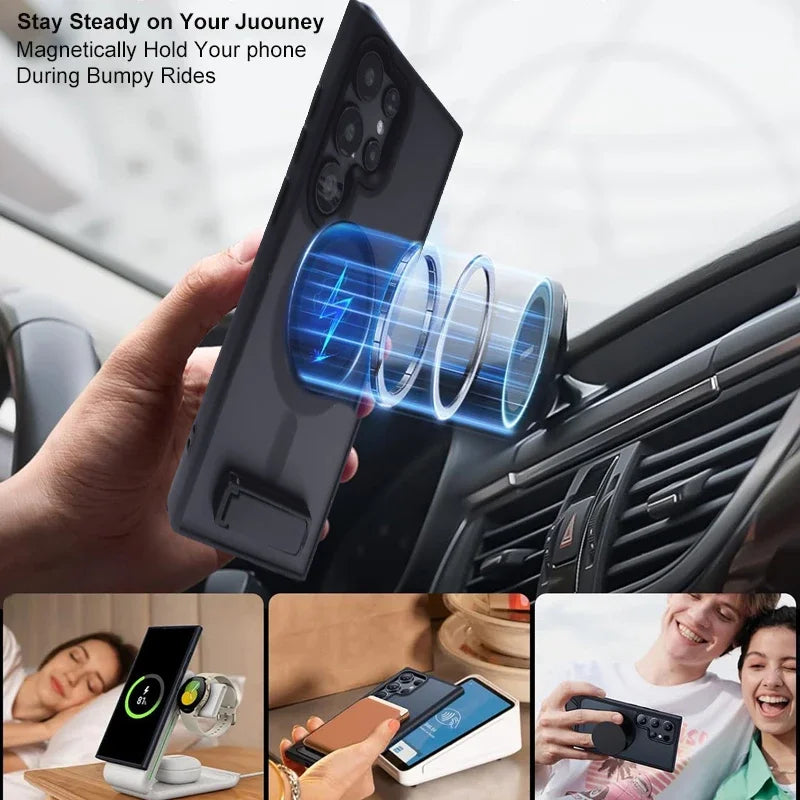 UYUXIO Magnetic Stand Mobile Phone Case Samsung Galaxy S26 S25 Ultra