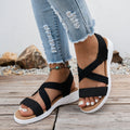 Women Sandals Trend Anti-slip Wear-resistant Shoes Fashion Solid Soft Zpaxo black 38